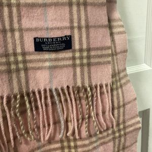 Burberry Lambswool Pink Pattern Winter Scarf